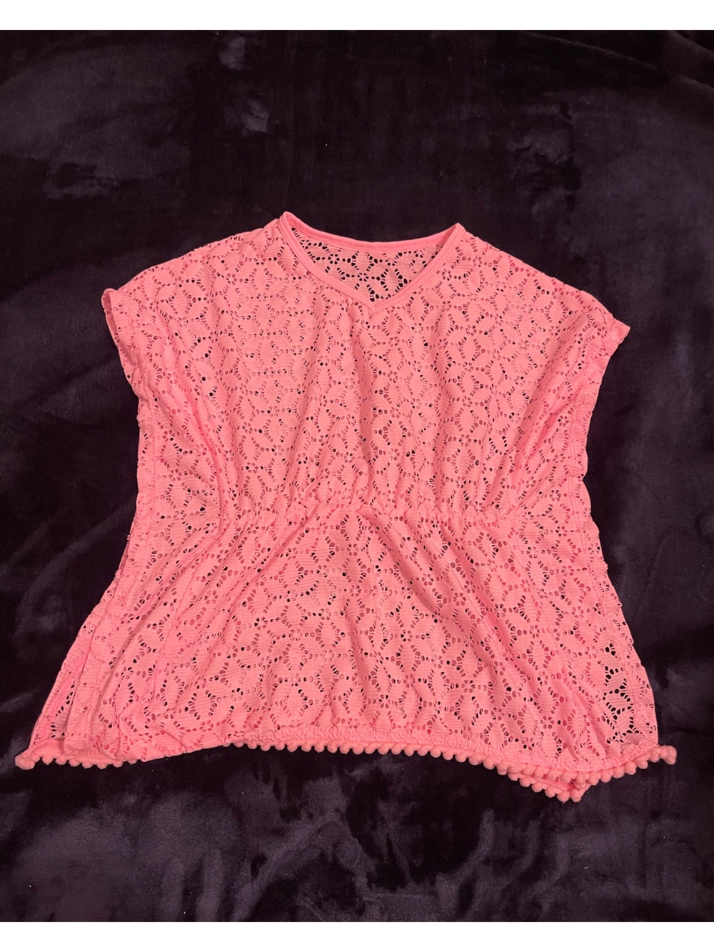 wonder nation Pink Eyelet Lace Swim Coverup Top